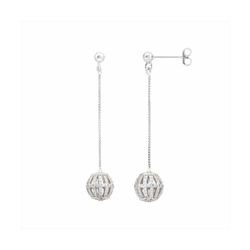 Pendientes Bronce Mujer E25101 Colgante Bola C. Circonitas