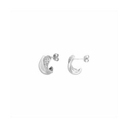 Pendientes Bronce Mujer E26112 Medio Aro C. Circonitas