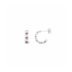 Pendientes Bronce Mujer E26181 Medio Aro C. Circonitas
