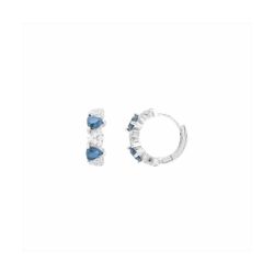 Pendientes Bronce Mujer E26183AQ Aro C. Circonitas Bicolor Aguamarina