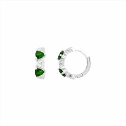 Pendientes Bronce Mujer E26183EM Aro C. Circonitas Bicolor Verdes