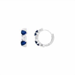 Pendientes Bronce Mujer E26183SP Aro C. Circonitas Bicolor Azules