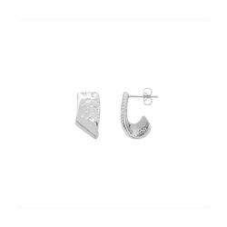 Pendientes Bronce Mujer E27249 Aro Abierto Martillado