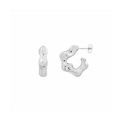 Pendientes Bronce Mujer E27254 Aro Abierto Martillado