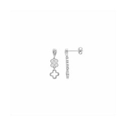 Pendientes Bronce Mujer E27273 Colgante Tréboles C. Circonitas