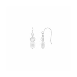 Pendientes Bronce Mujer E27283 Colgante Perlas C. Circonitas