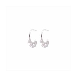 Pendientes Bronce Plateado E15461 Circonitas