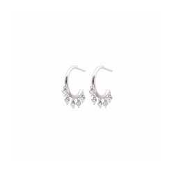 Pendientes Bronce Plateado E15462 Circonitas