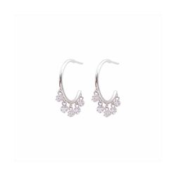 Pendientes Bronce Plateado E15464 Circonitas
