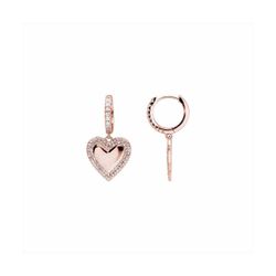 Pendientes Bronce Rosa E24013PP Corazon Circonitas