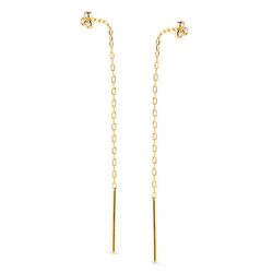 Pendientes Cadena Con Circonitas En Garras Oro 18kts 56mm 21391