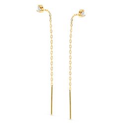 Pendientes Cadena Con Circonitas En Garras Oro 18kts 56mm 21392