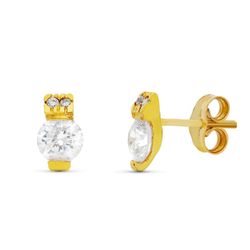 18kt Gouden Zirconia Oorbellen 9x5mm Baby 11220