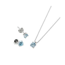 Pendientes + Collar Sovrani Plata J7676 Circonita Azul