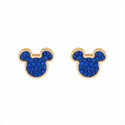 Pendientes Disney Acero Dorado ST0017PD Mickey Piedras Azules