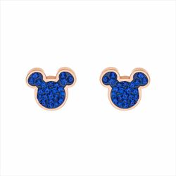 Pendientes Disney Acero Rosa ST0017PR Mickey Piedras Azules