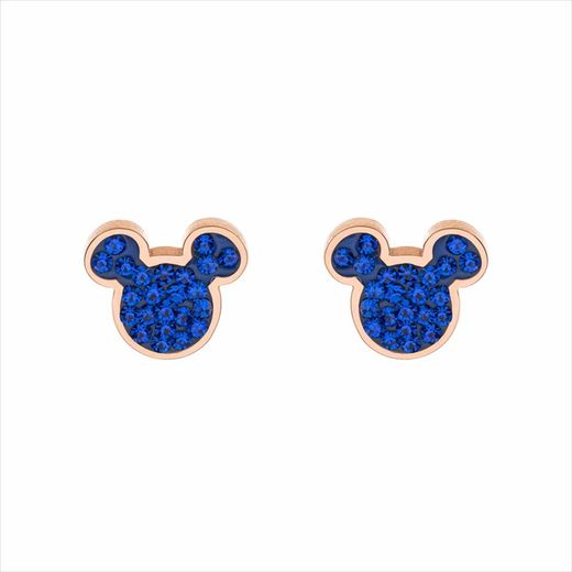 Disney Pink Steel Øreringe ST0017PR Mickey Blue Stones