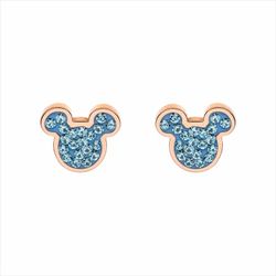 Pendientes Disney Acero Rosa ST0021P Mickey Piedras Azules