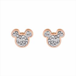 Disney Pink Steel Øreringe ST0027P Mickey White Stones
