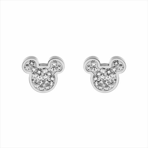 Disney Steel Earrings ST0024P Mickey White Stones