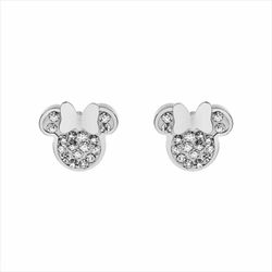 Pendientes Disney Acero ST0025P Minnie Piedras Blancas