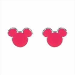 Disney Steel Earrings ST0034P Mickey Red Enamel