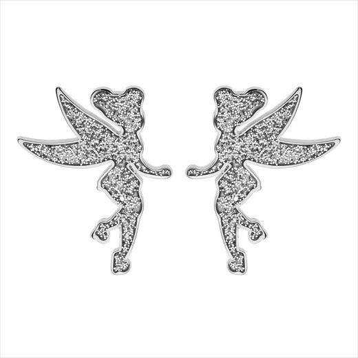 Disney Steel Earrings ST0040P Tinker Bell Glitter