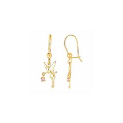 Disney 18kt Gold Earrings 18K0005P Tinker Bell Pink Sapphire