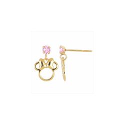 Pendientes Disney Oro 18kts 18K0007P Minnie Zafiro Rosa