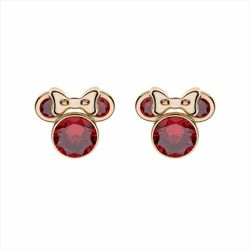 Pendientes Disney Oro 9kts 9K0018P Minnie Circonitas Rojas