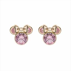 Pendientes Disney Oro 9kts 9K0023P Minnie Circonitas Rosa