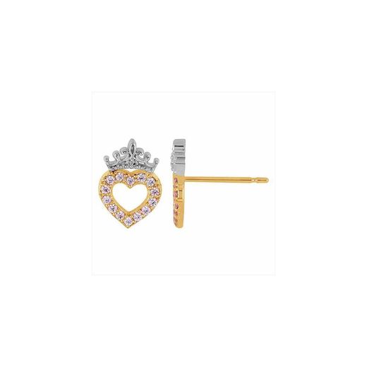 Arracades Disney Or Bicolor Plata 18kts 18K0001P Cor Safir Rosa
