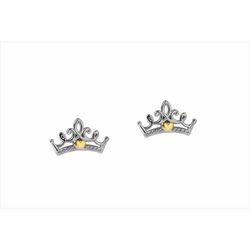Pendientes Disney Oro Bicolor Plata 18kts 18K0002P Corona