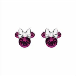 Pendientes Disney Plata AG0019P Minnie Piedras Burdeos