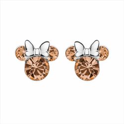 Pendientes Disney Plata AG0023P Minnie Piedras Naranja