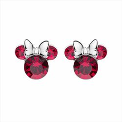 Pendientes Disney Plata AG0024P Minnie Piedras Rojas