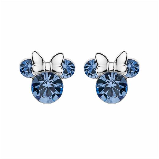 Disney Silver Earrings AG0029P Minnie Blue Stones