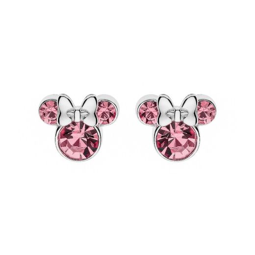 Pendientes Disney Plata AG0032P Minnie Piedras Rosa