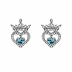 Pendientes Disney Plata AG0072P Corazón Princesa Azul