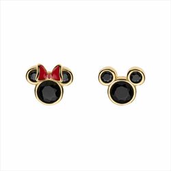 Pendientes Disney Plata Dorada AG0045P Minnie&Mickey Negro