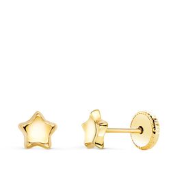 Pendientes Estrellas Concavos Oro 18kts 5x5mm N6979-3AT