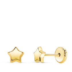 Pendientes Estrellas Lisos Oro 18kts 5,5x5,5mm N6945-4AT