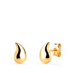 Pendientes Gota Cursa Brillo Oro 18kts 8x5,5mm 21411