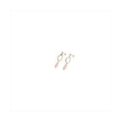 Pendientes Latón Dorado Sovrani Mujer J12394 Colgante Calado C. Piedra Rosa 5cm