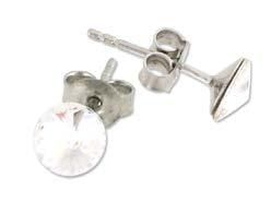Pendientes Liska Plata 6mm LSW029A-C Cristal Blanco