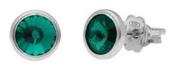 Pendientes Liska Plata 6mm LSW3230A-EM Cristal Esmeralda