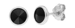 Pendientes Liska Plata 6mm LSW3230A-N Cristal Negro
