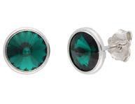 Pendientes Liska Plata 9mm LSW2015A-EM Cristal Esmeralda