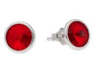 Pendientes Liska Plata 9mm LSW2015A-S Cristal Rojo
