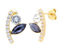 Pendientes Liska Plata Dorada LSW0204A-G Cristales Multicolor